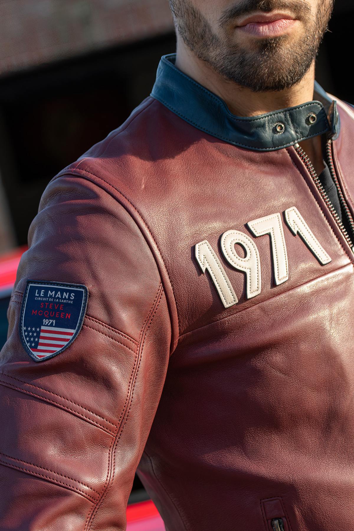 Herren Jacke Steve Mcqueen GUS5 DARK RED — Ansicht 5