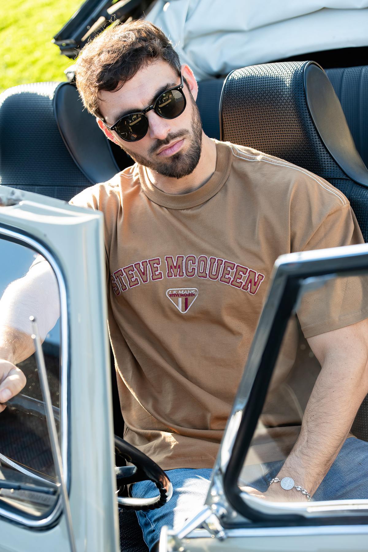 Camiseta Hombre Steve Mcqueen TEE SHIRT TSM08-103 TOBACCO — vista 1