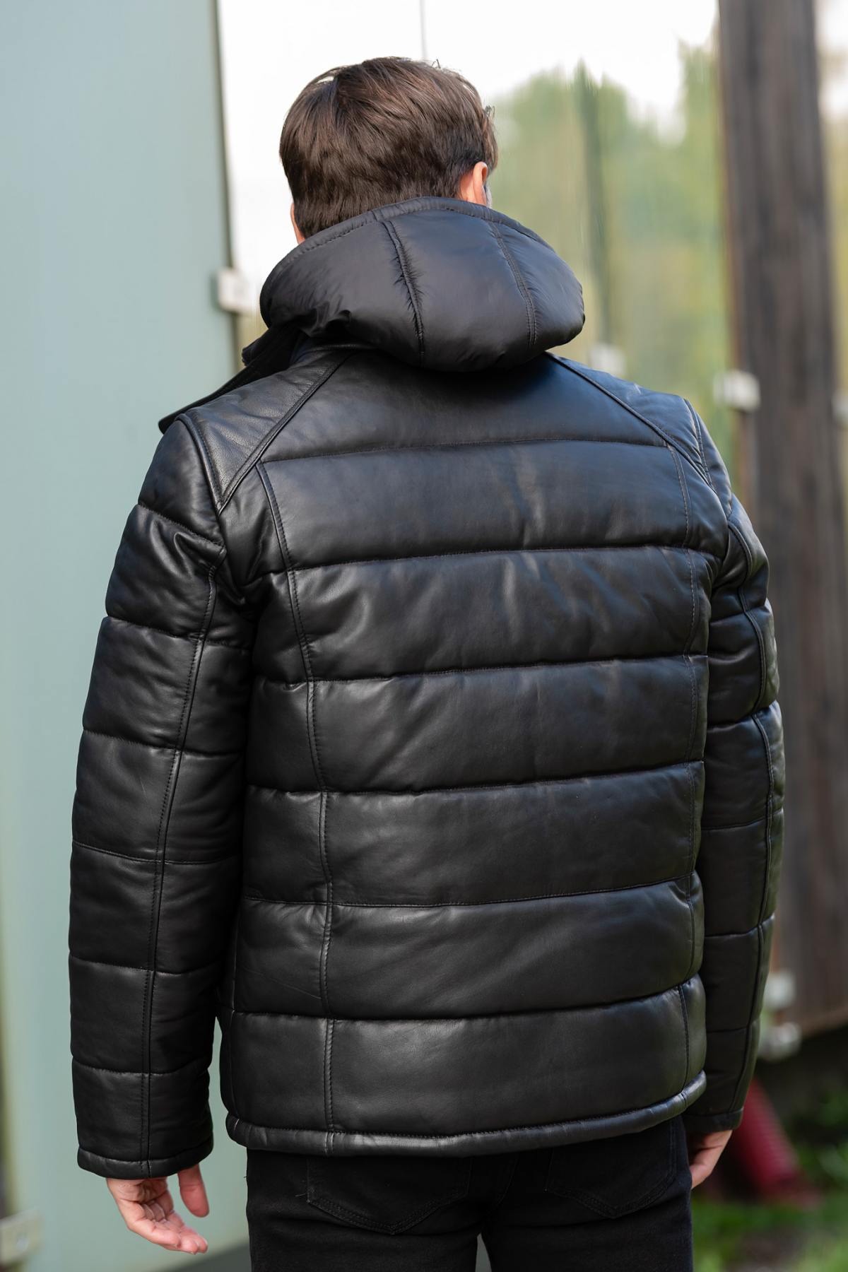 Giacche Uomo Schott LCPUFFY BLACK — vista 3