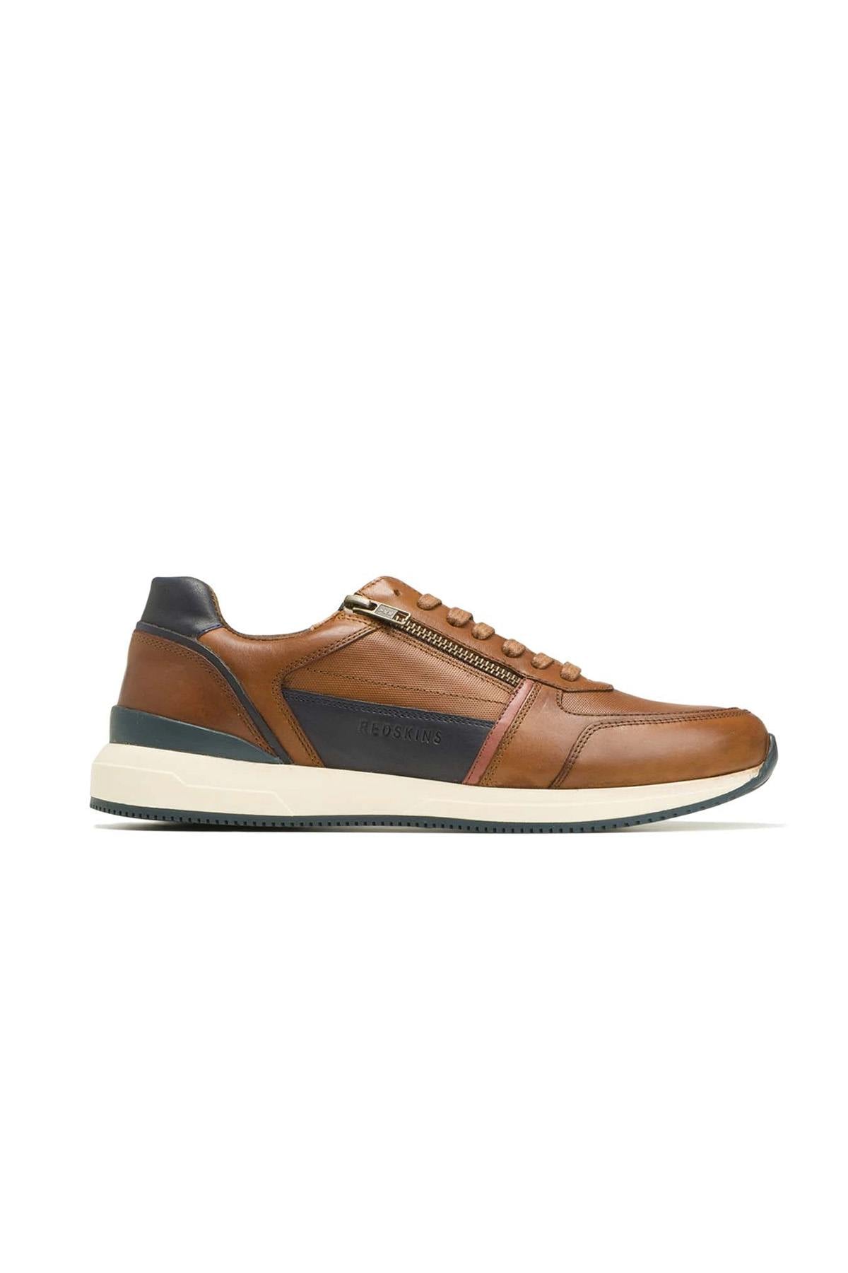 Baskets En Cuir Homme Redskins CALLIAS COGNAC MARINE — vue 4