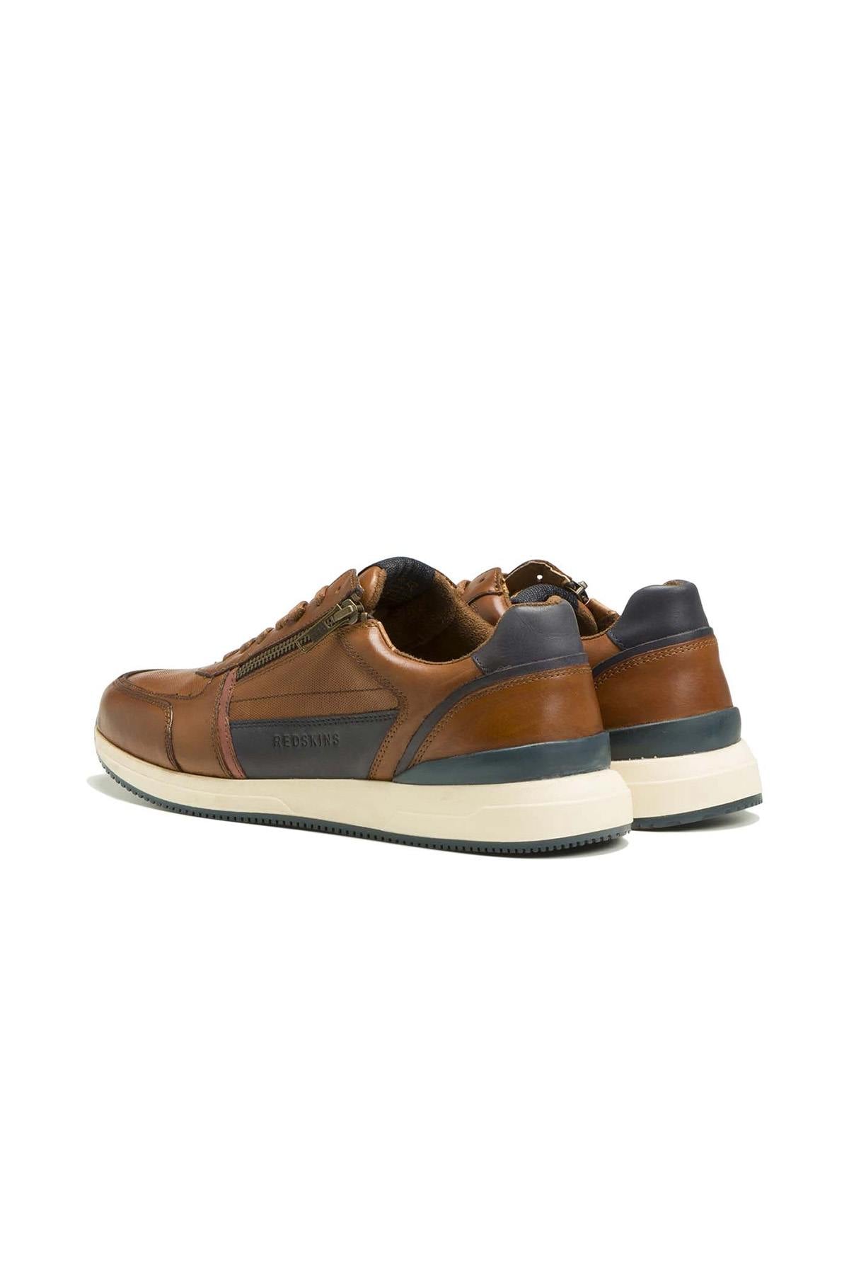 Baskets En Cuir Homme Redskins CALLIAS COGNAC MARINE — vue 2