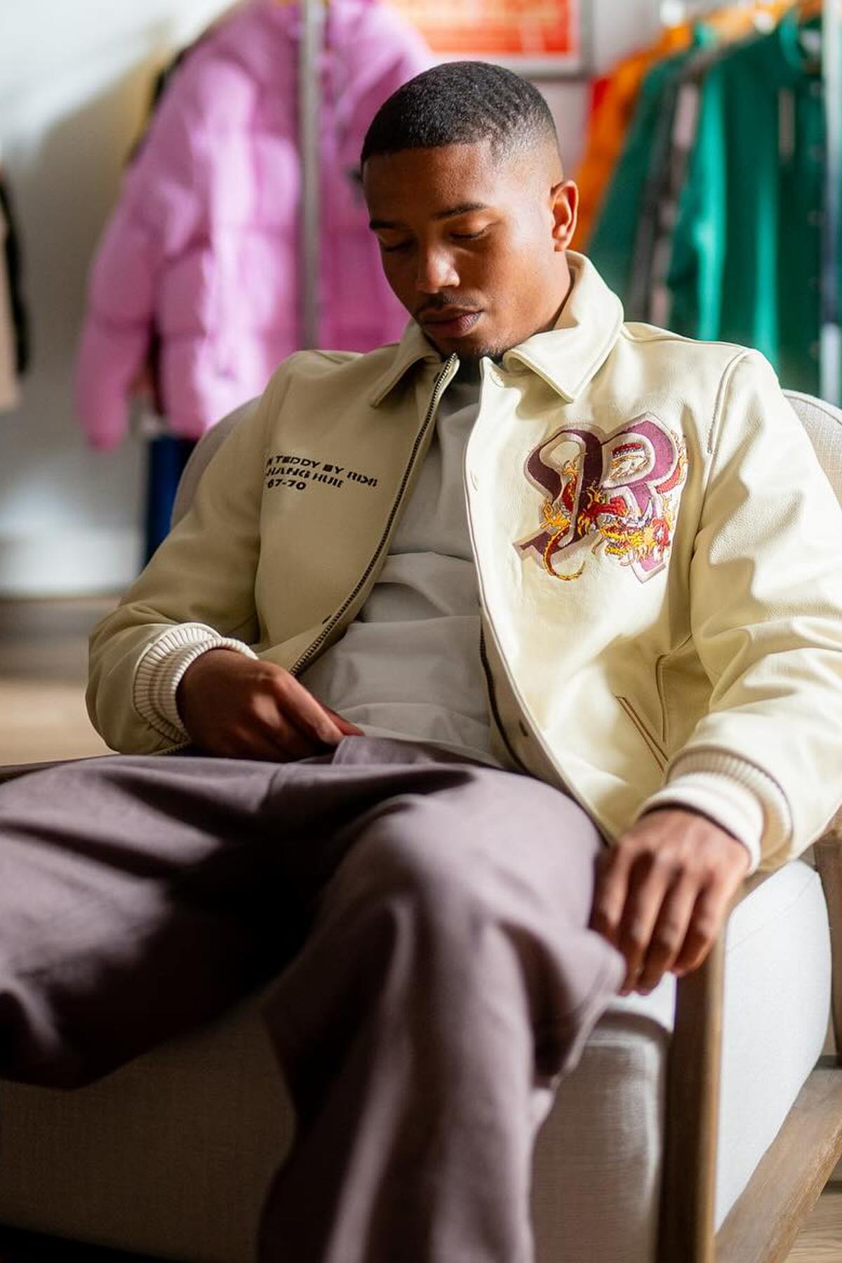 Blouson Homme Redskins DRAGON COHIBA CREAM — vue 5