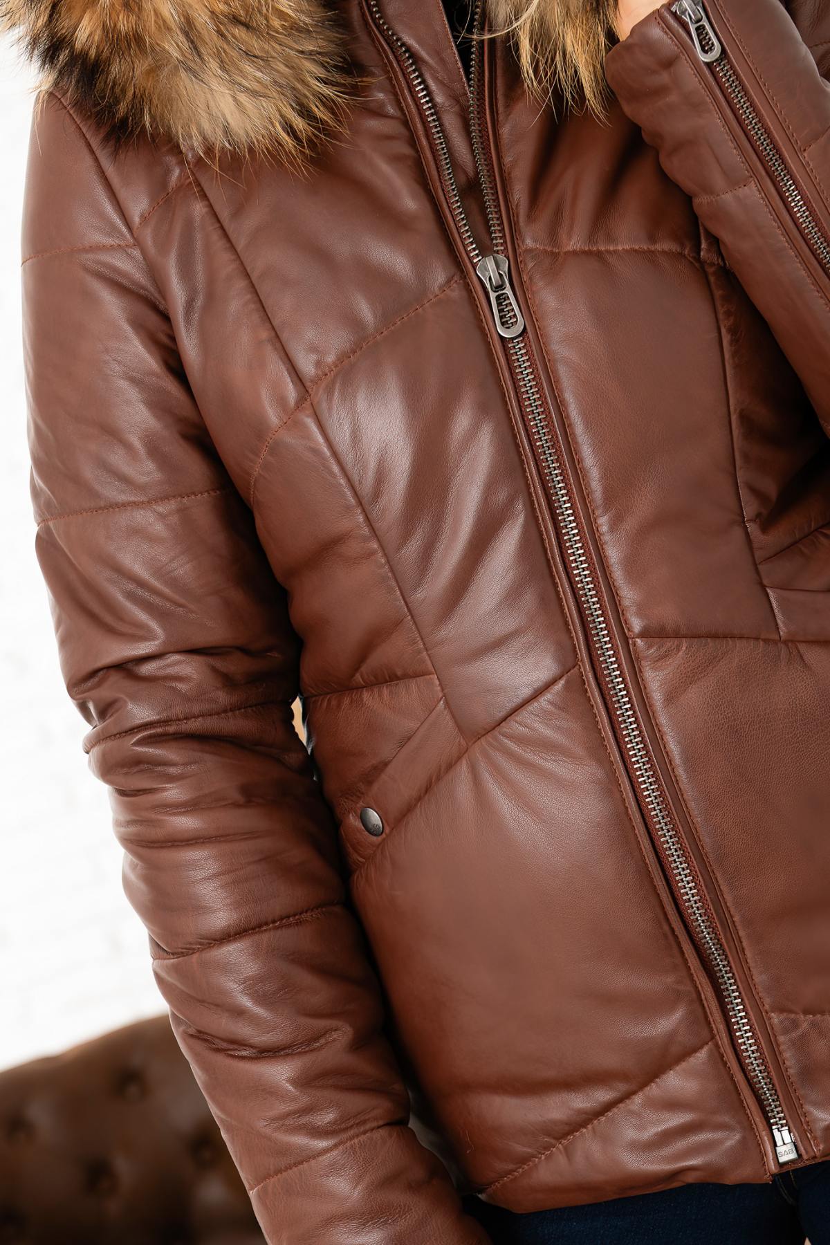Damen Jacke Rose Garden NAGEL FUR DARK COGNAC — Ansicht 7