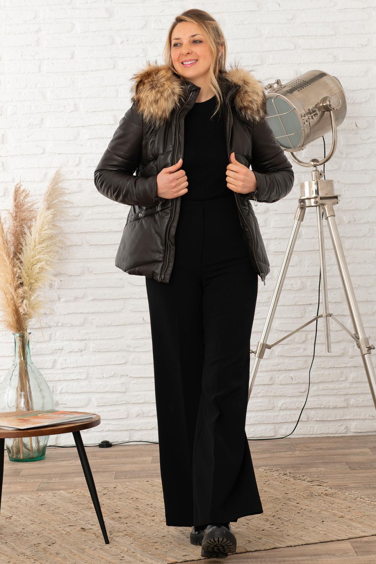 Blouson Femme Rose Garden NAGEL FUR BROWN — vue 5