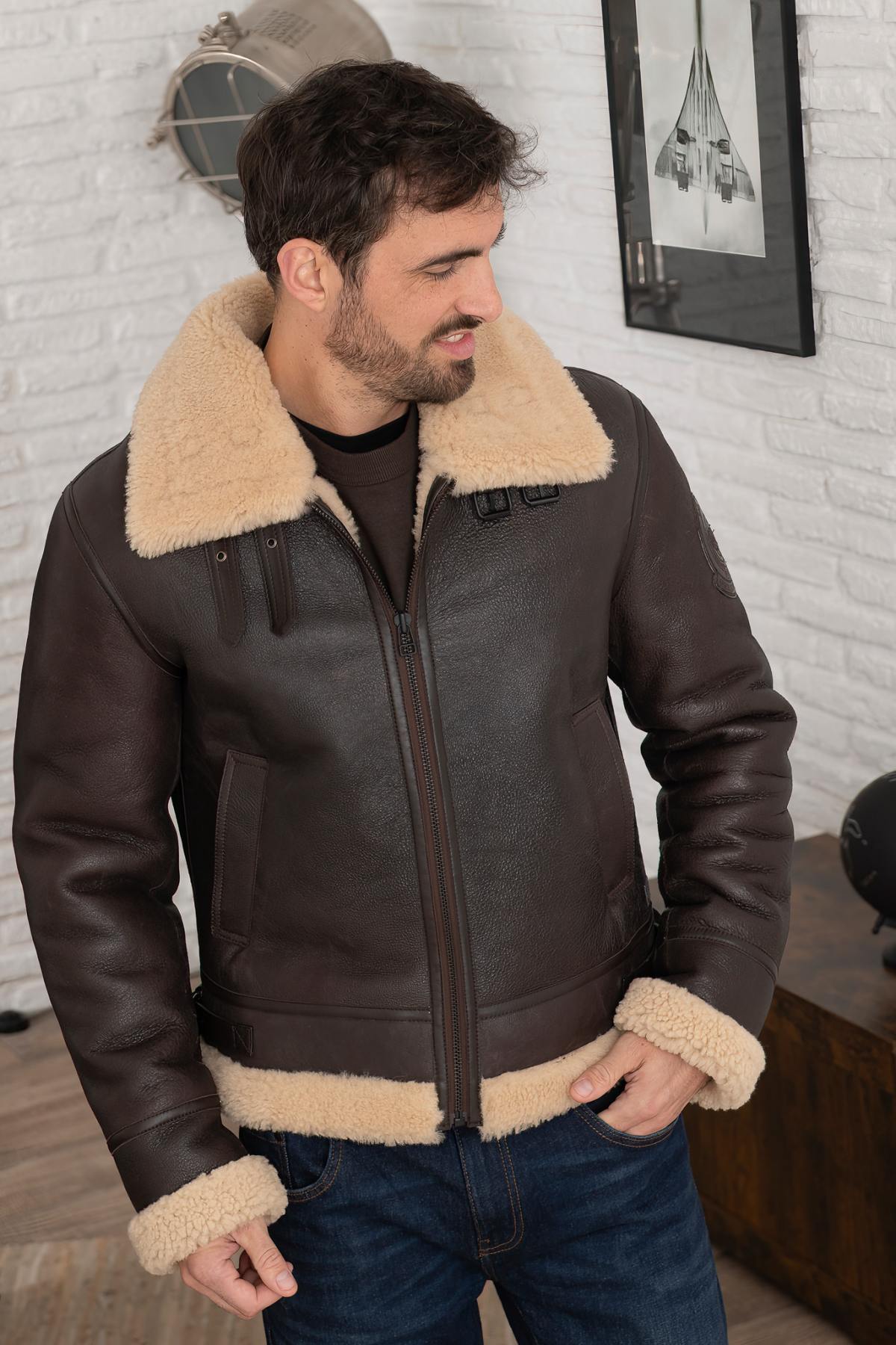 Blouson Homme Redskins LEGEND QUEENSTOWN BROWN BEIGE — vue 7