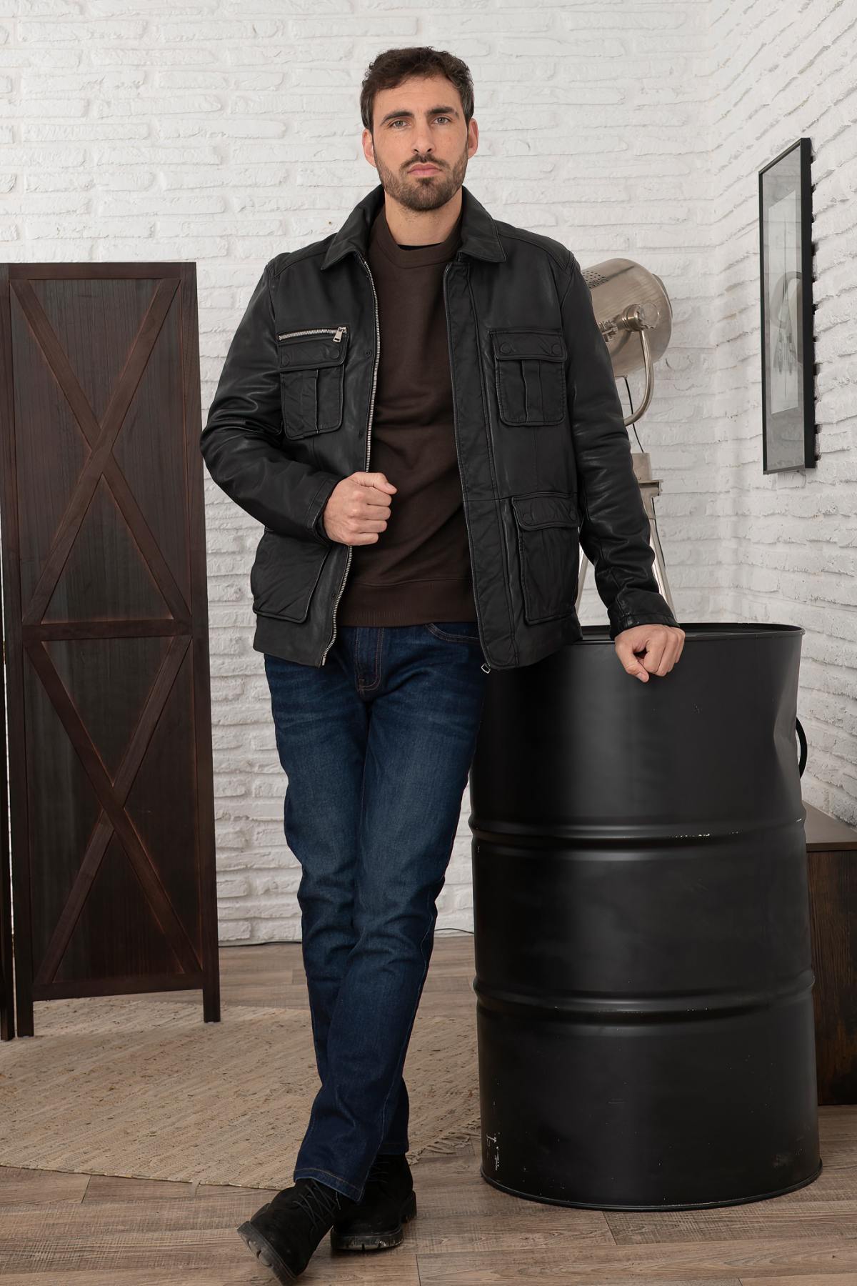 Giacche Uomo Redskins WHISKY ROADSTER BLACK — vista 2