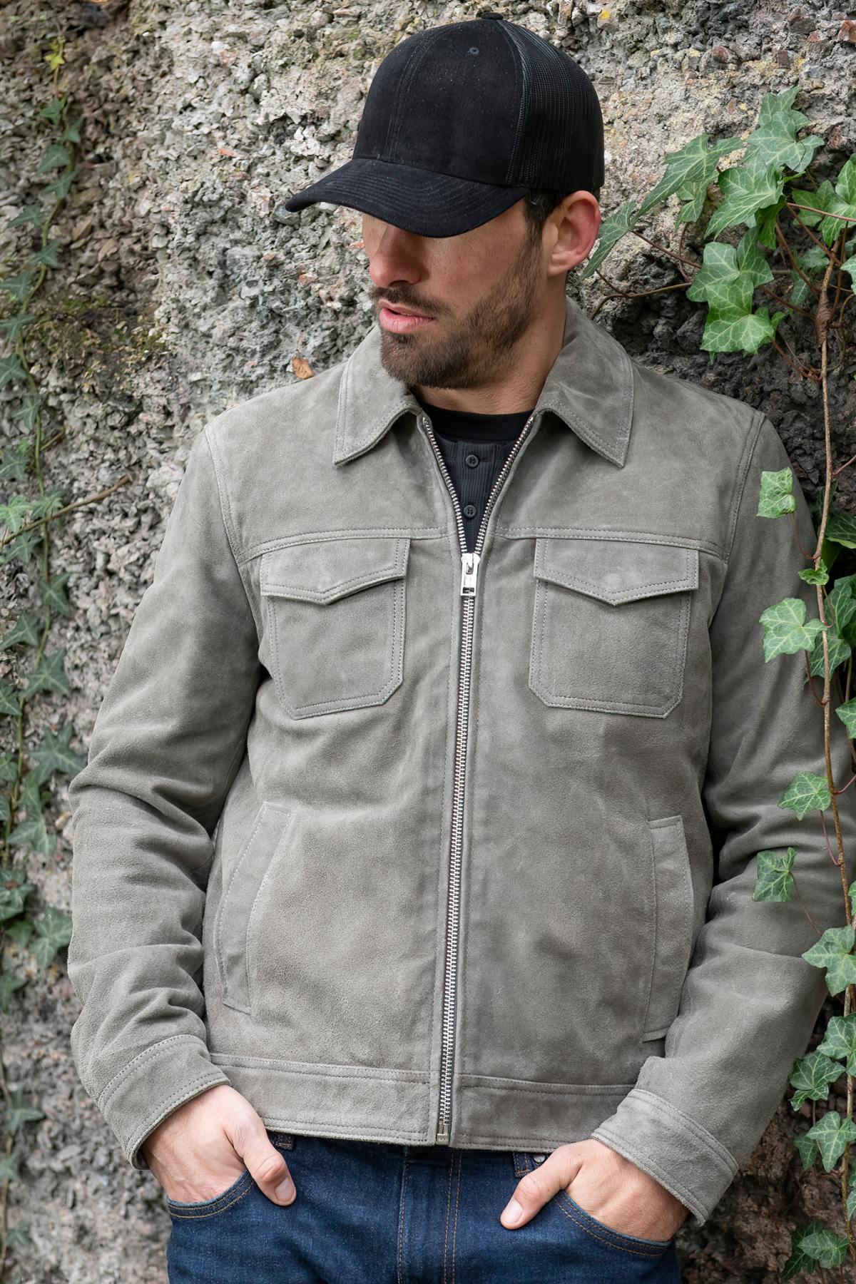 Giacche Uomo Serge Pariente CREED SUEDE ANTHRACITE — vista 6