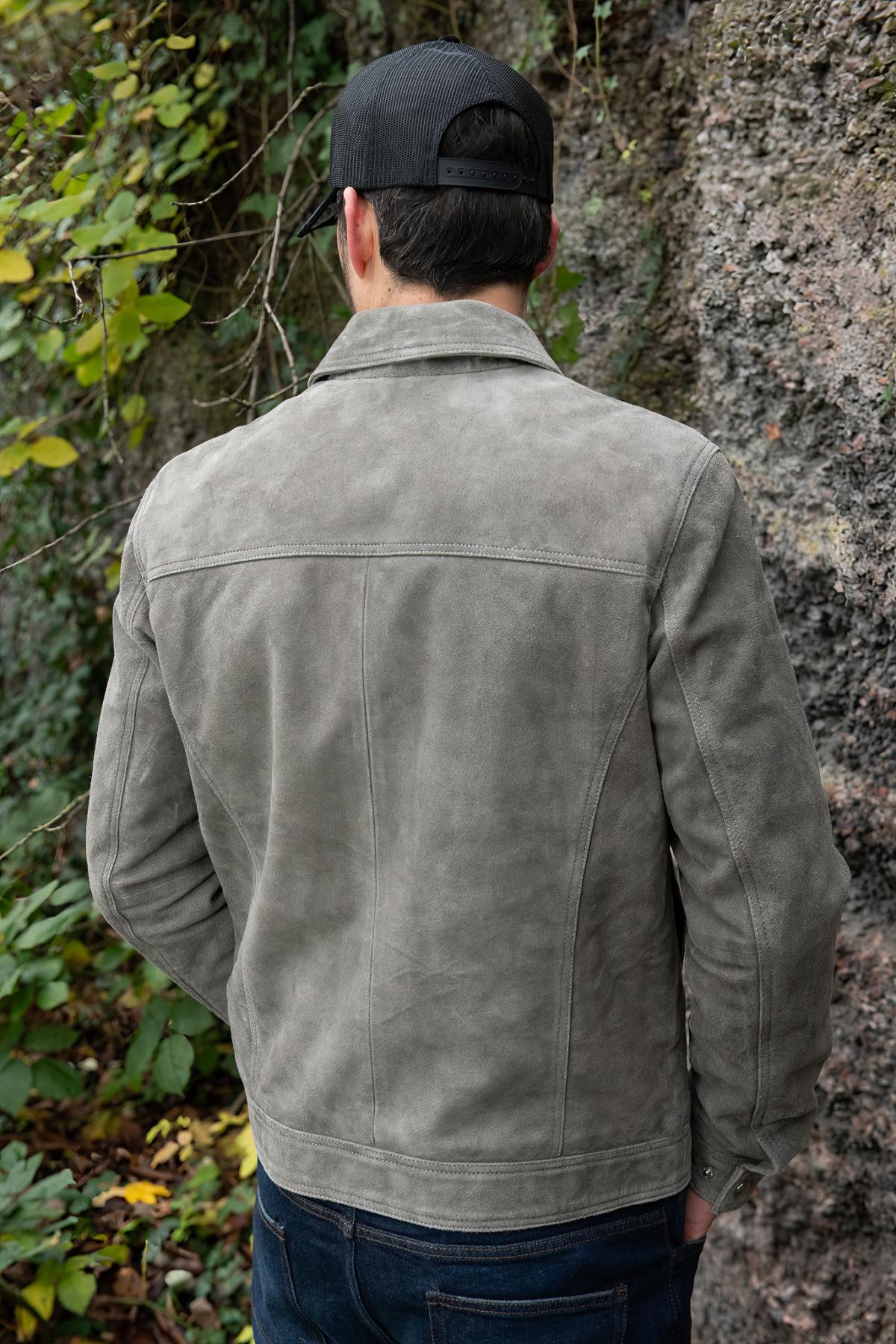 Giacche Uomo Serge Pariente CREED SUEDE ANTHRACITE — vista 4