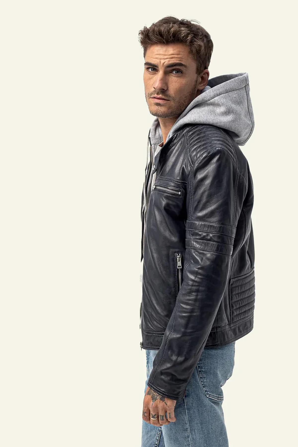 Giacche Uomo Serge Pariente ROAD HOOD NAVY — vista 1