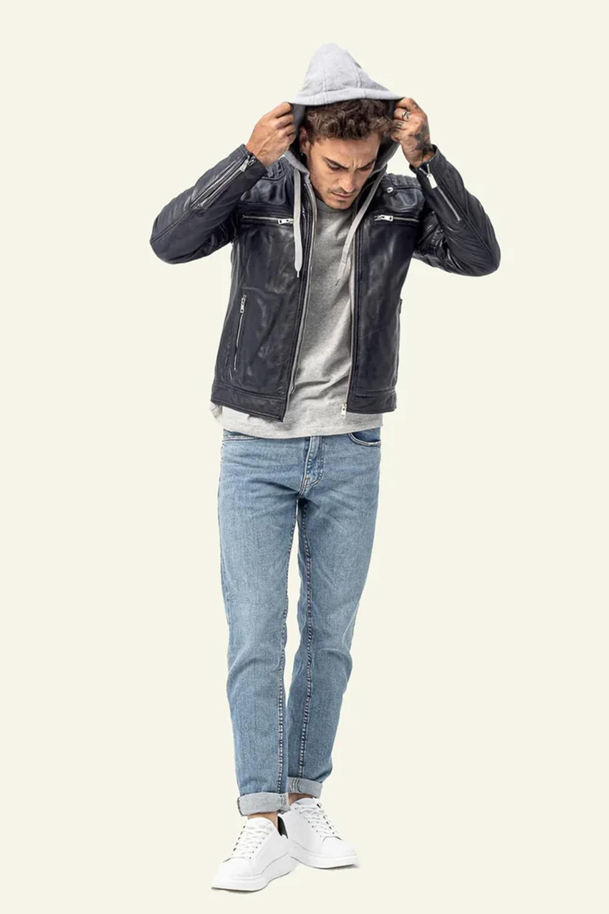 Giacche Uomo Serge Pariente ROAD HOOD NAVY — vista 3