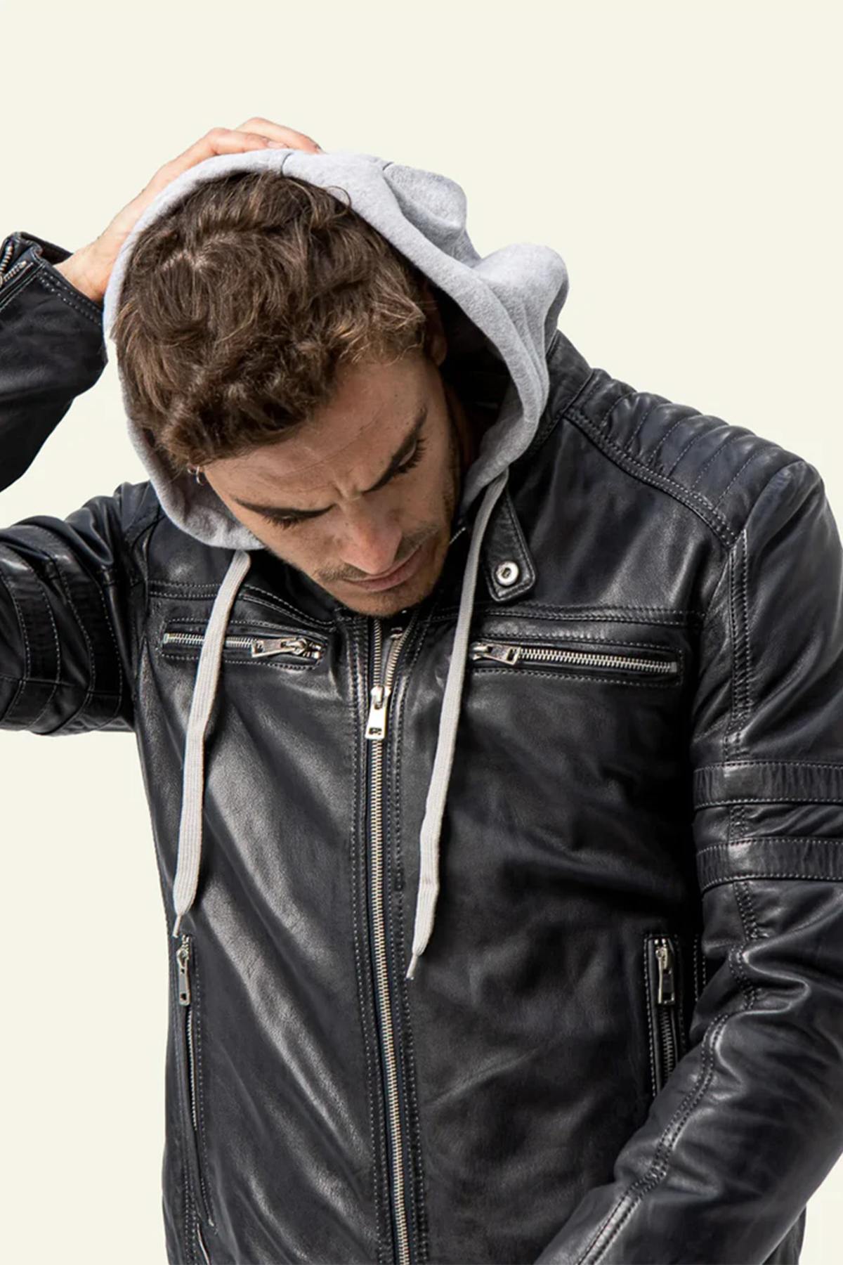 Giacche Uomo Serge Pariente ROAD HOOD NAVY — vista 4