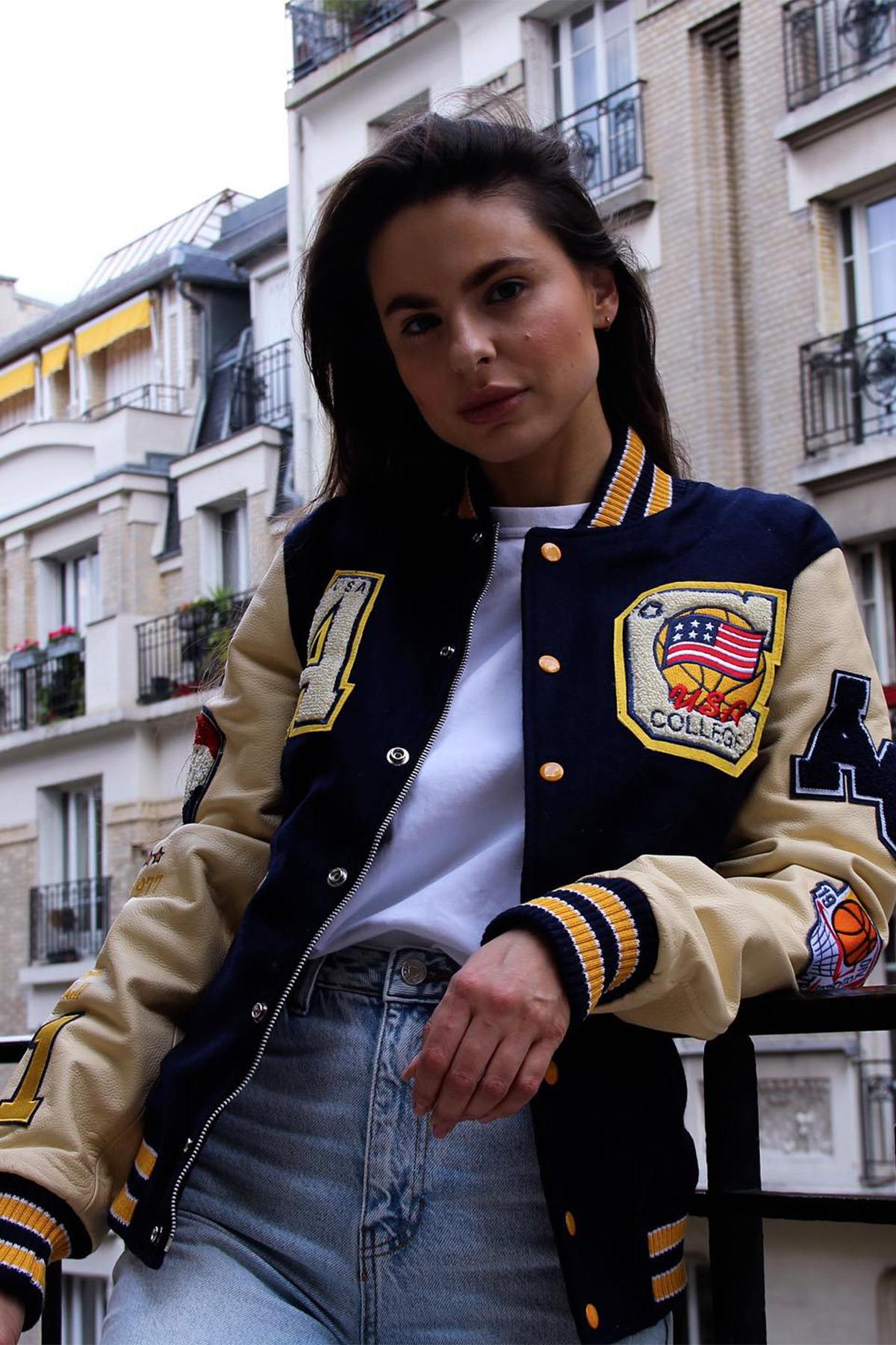 Blouson Homme American College AC-17 NAVY BEIGE — vue 8