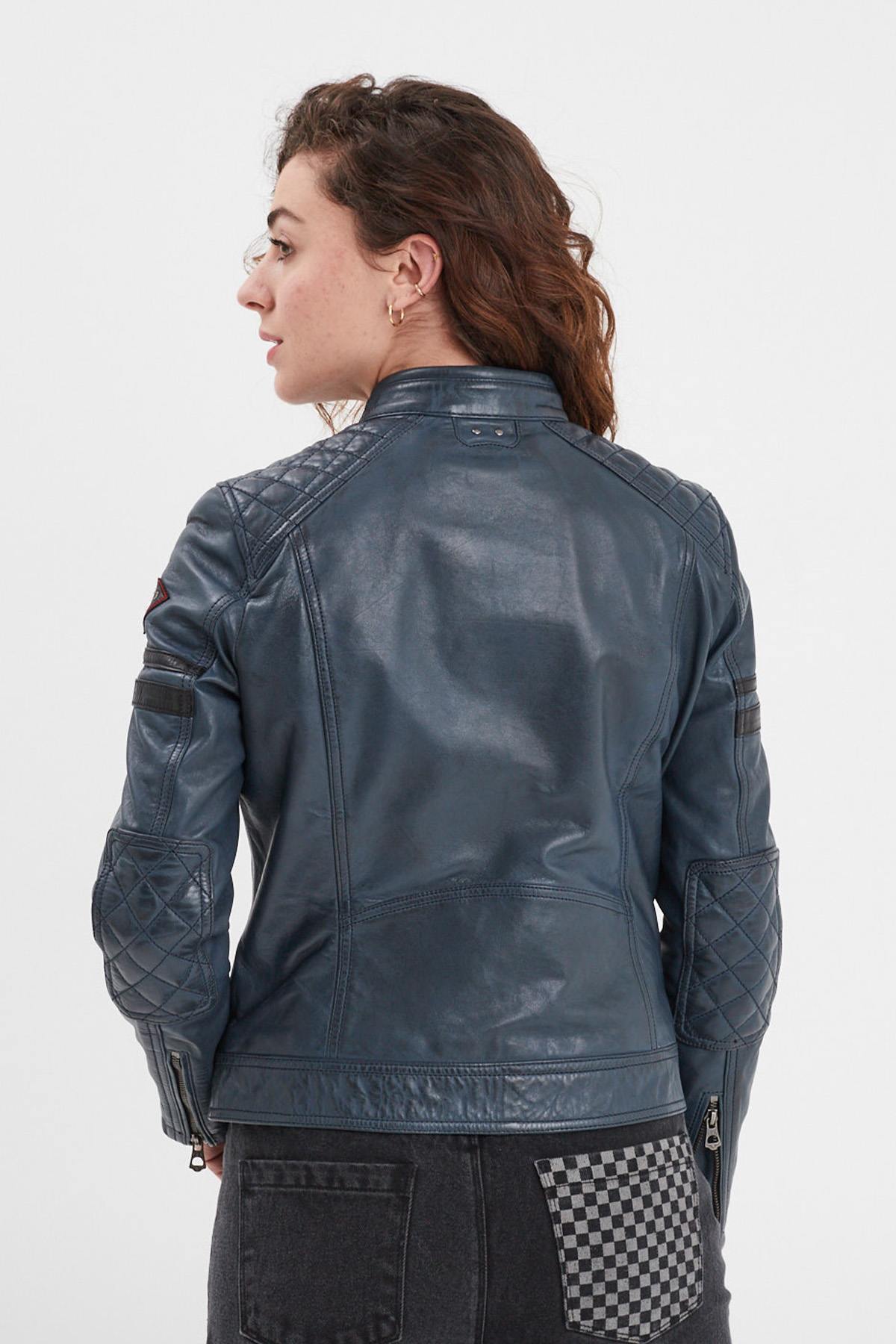 Blouson Femme Rose Garden WALKORA SHEEP ATLAS VEG SHORT BLUE — vue 6
