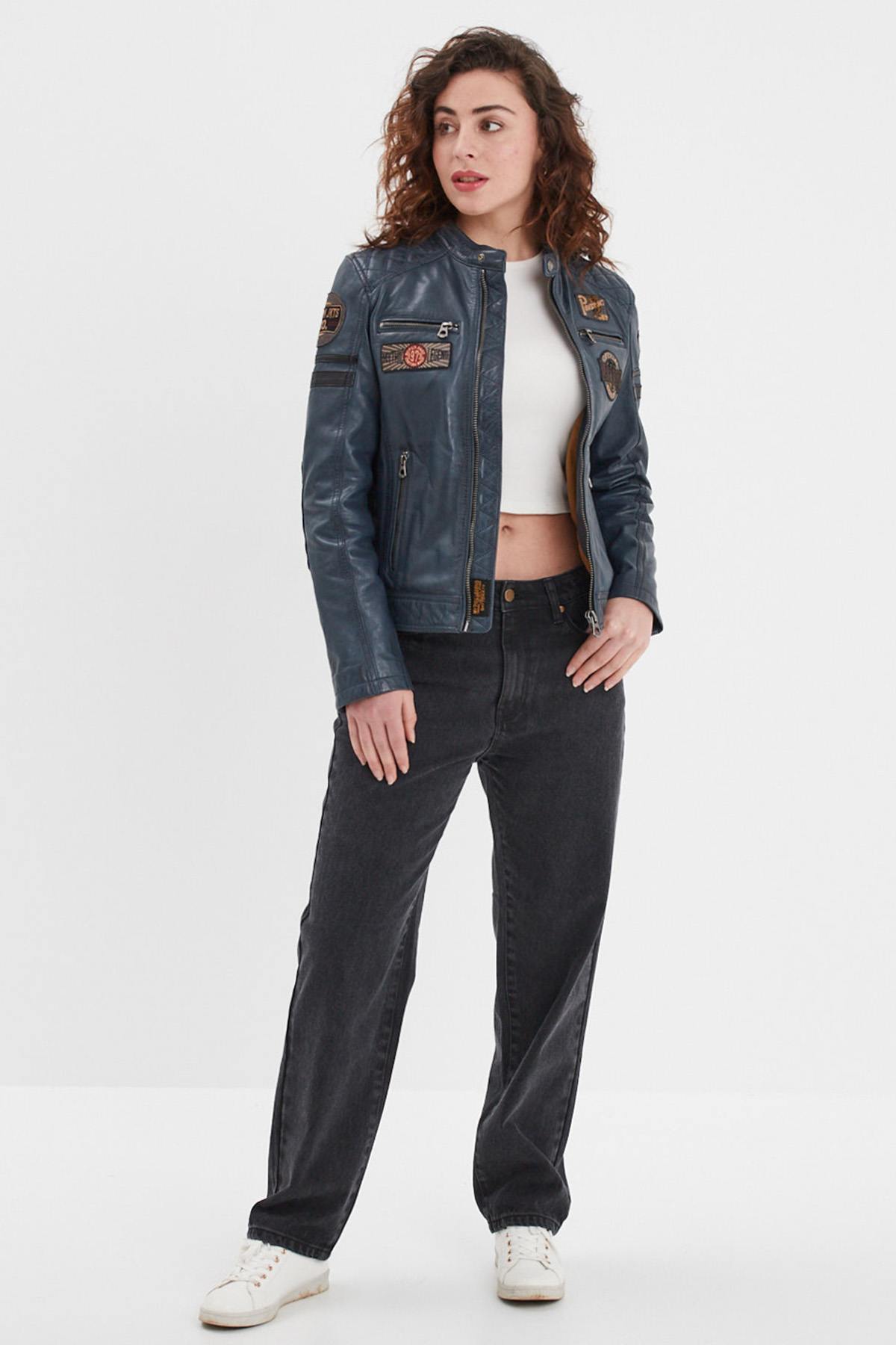 Blouson Femme Rose Garden WALKORA SHEEP ATLAS VEG SHORT BLUE — vue 5