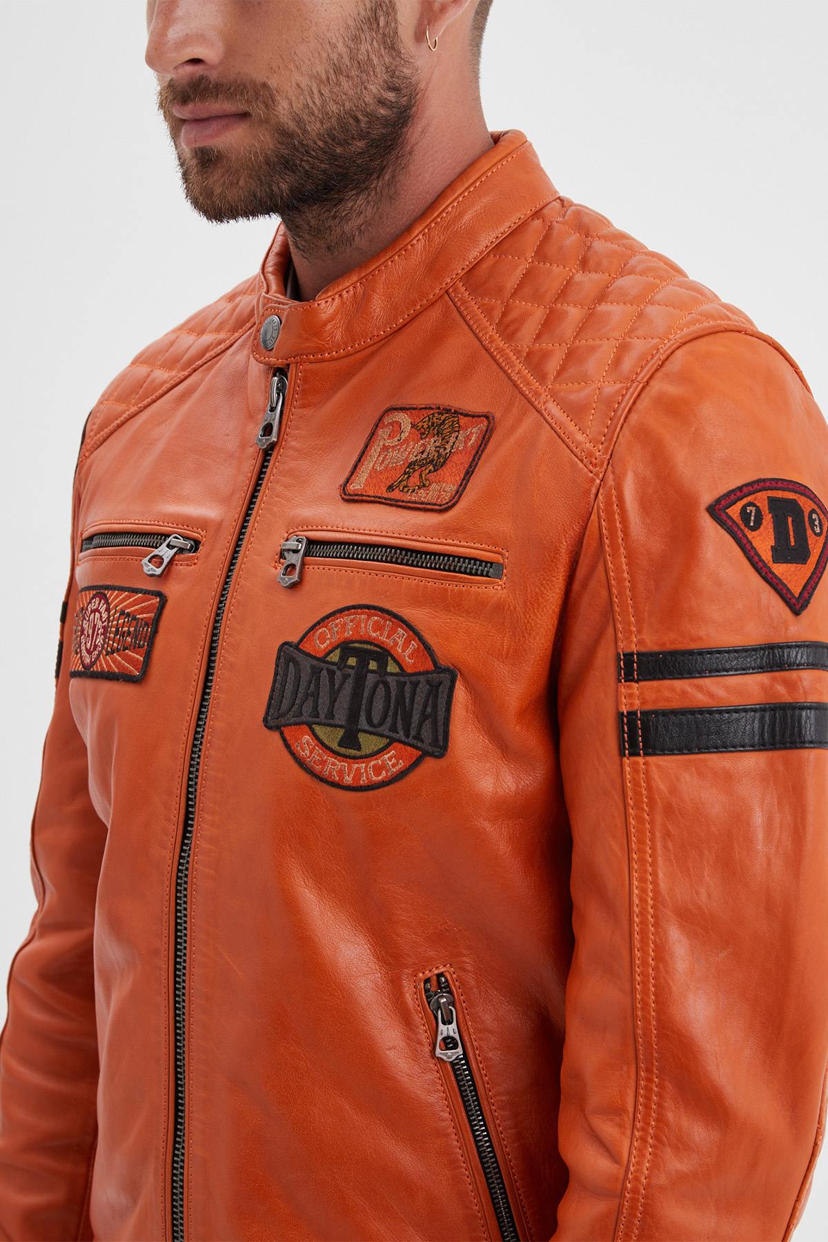 Blouson Homme Daytona WALKOR SHEEP ATLAS VEG BURNT ORANGE — vue 12