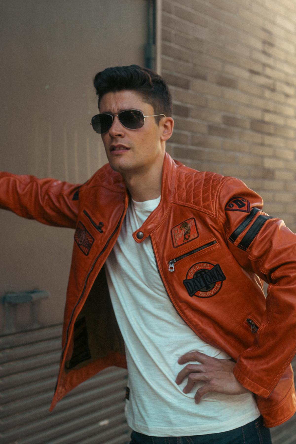 Blouson Homme Daytona WALKOR SHEEP ATLAS VEG BURNT ORANGE — vue 4