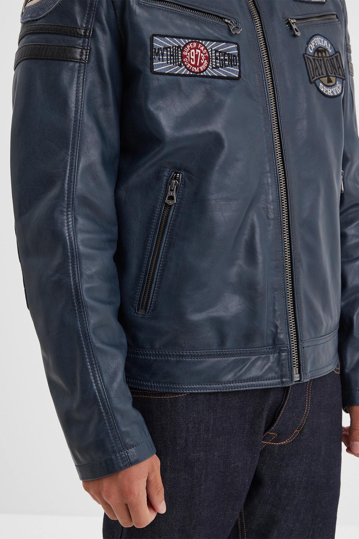 Blouson Homme Daytona WALKOR SHEEP ATLAS VEG SHORT BLUE — vue 5