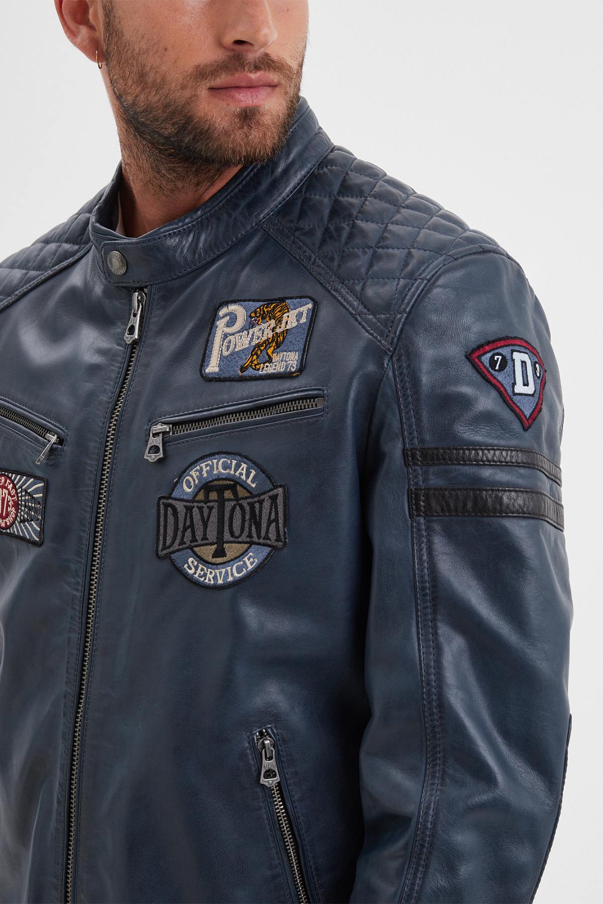 Blouson Homme Daytona WALKOR SHEEP ATLAS VEG SHORT BLUE — vue 7