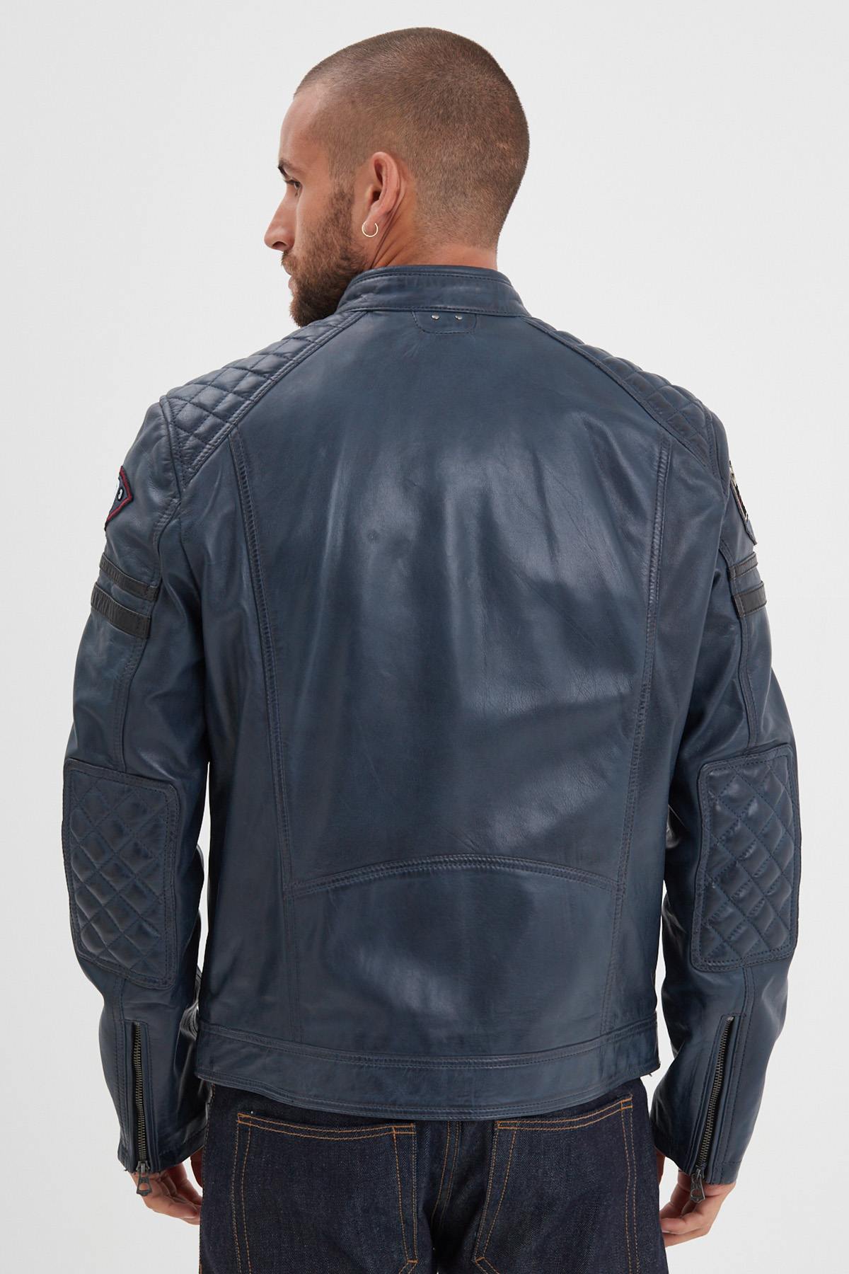 Blouson Homme Daytona WALKOR SHEEP ATLAS VEG SHORT BLUE — vue 3