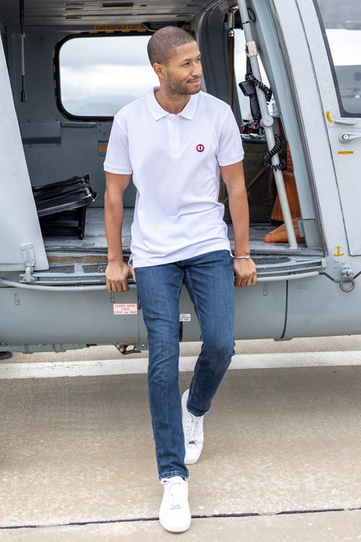 Polo Uomo Marine Nationale AERONEF MN WHITE — vista 1
