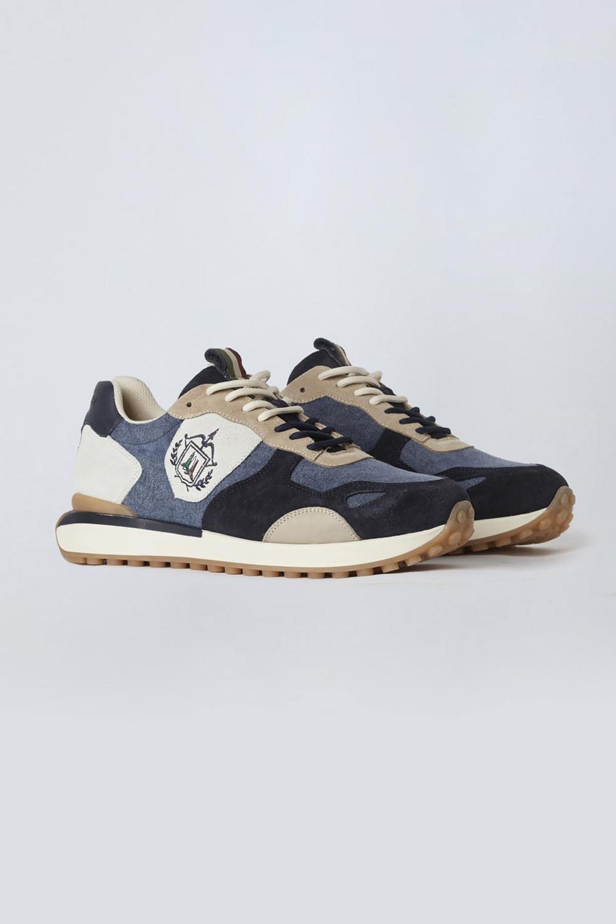 Herren Freizeitschuhe Aeronautica Militare SC303PL272 94650 BLUE NAVY / WHITE — Ansicht 1