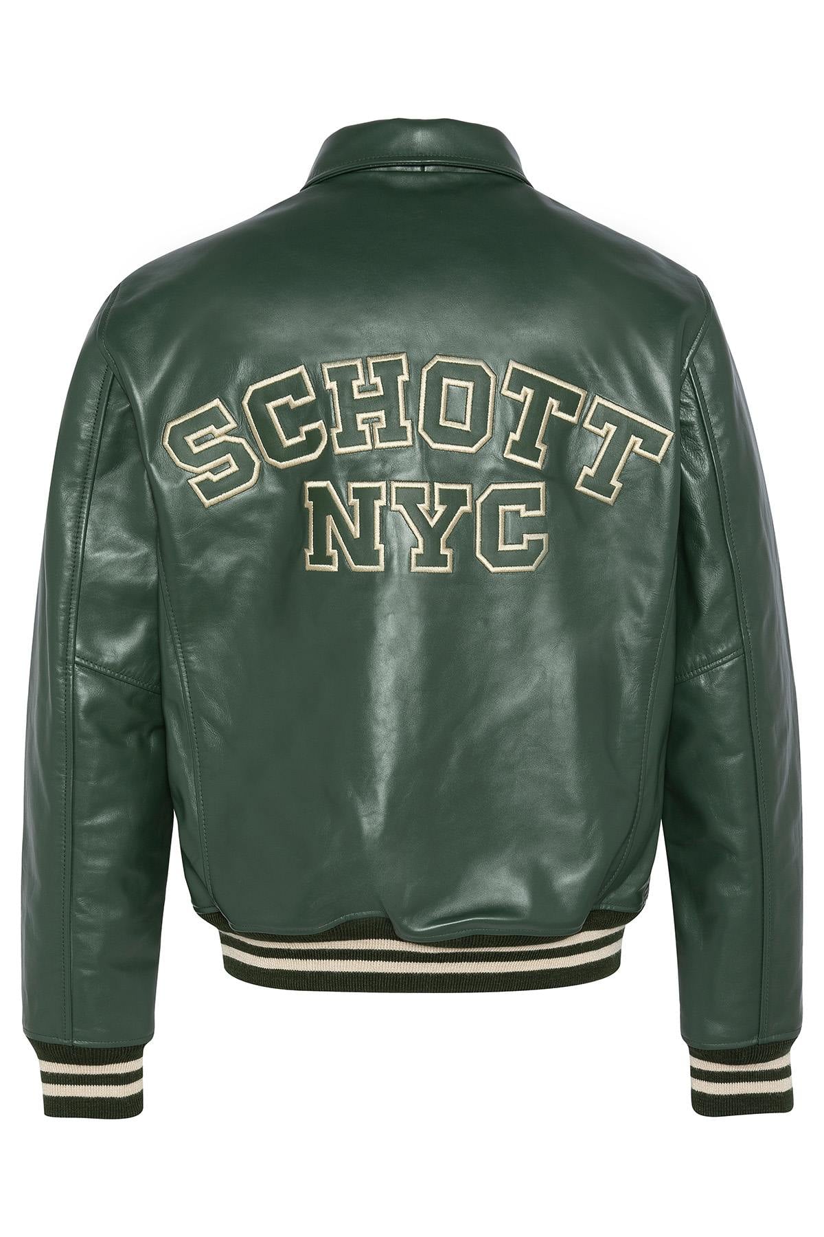 Chaqueta Hombre Schott LC5100 STRIPE GREEN / OFF WHITE — vista 5