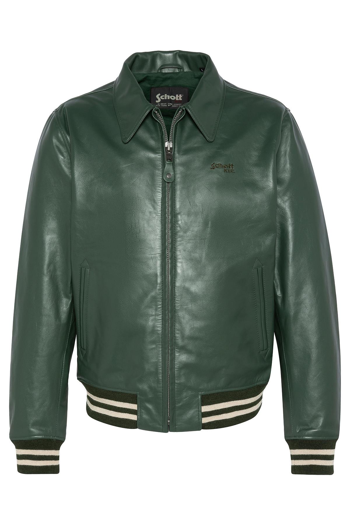 Chaqueta Hombre Schott LC5100 STRIPE GREEN / OFF WHITE — vista 6