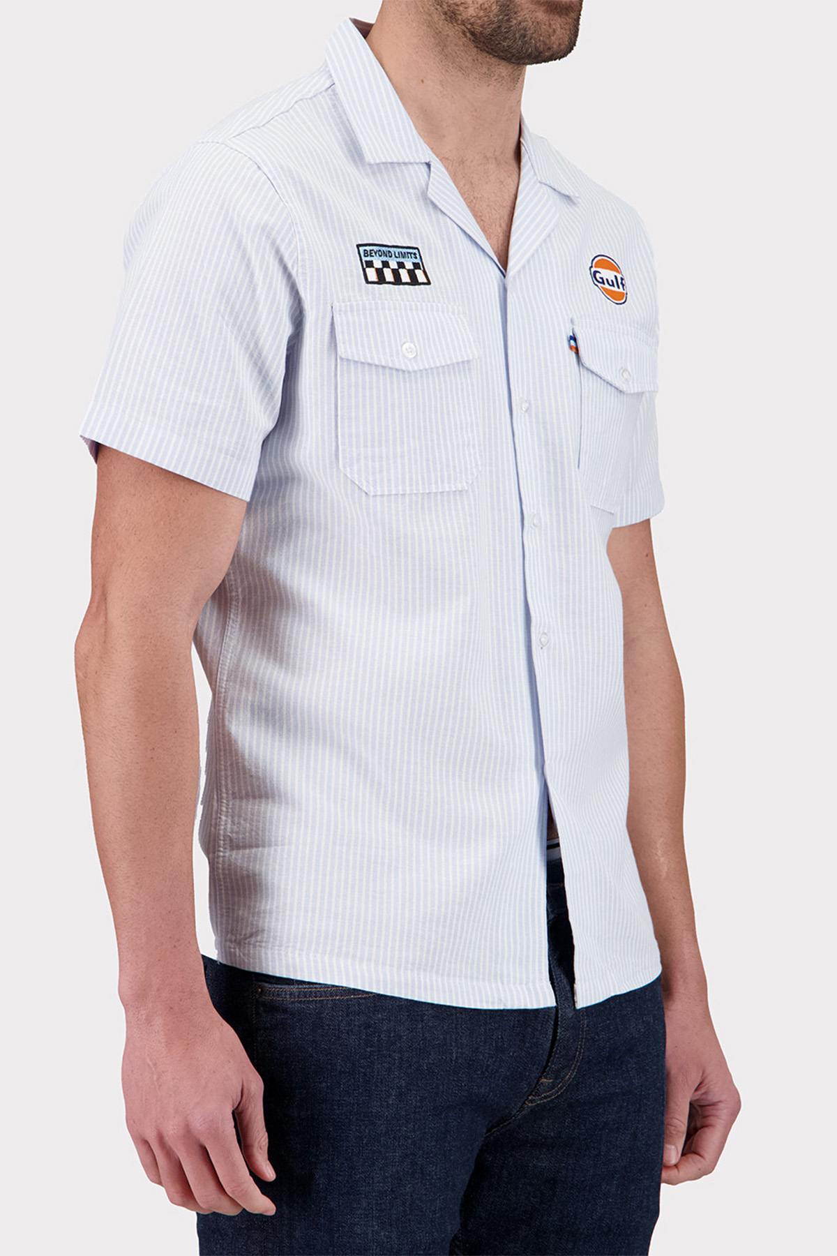 Camicia Uomo Gulf CHEMISE SHM04-125 BLEU — vista 4