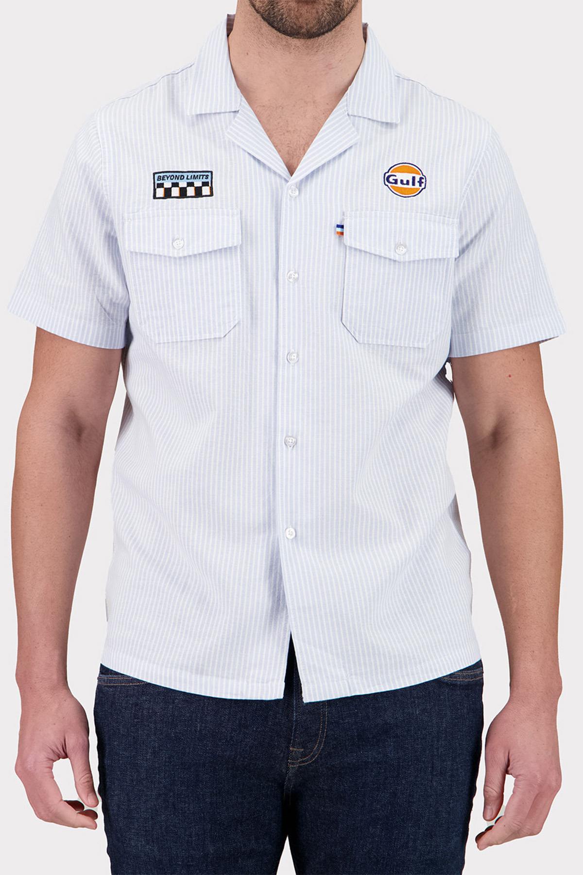 Camicia Uomo Gulf CHEMISE SHM04-125 BLEU — vista 2