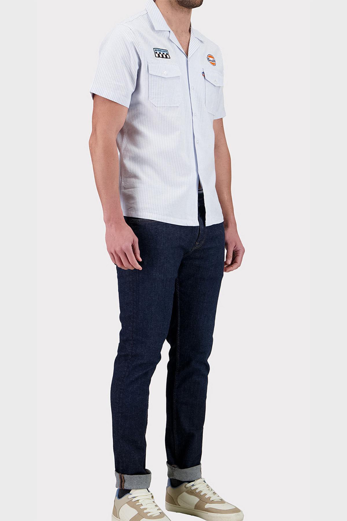 Camicia Uomo Gulf CHEMISE SHM04-125 BLEU — vista 3