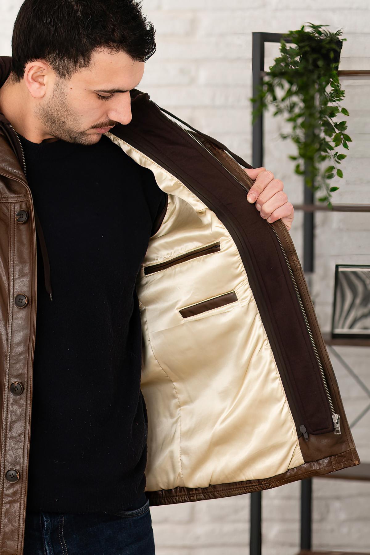 Blouson Homme Serge Pariente TAGGART HOOD BUFFLE MOCCA — vue 8