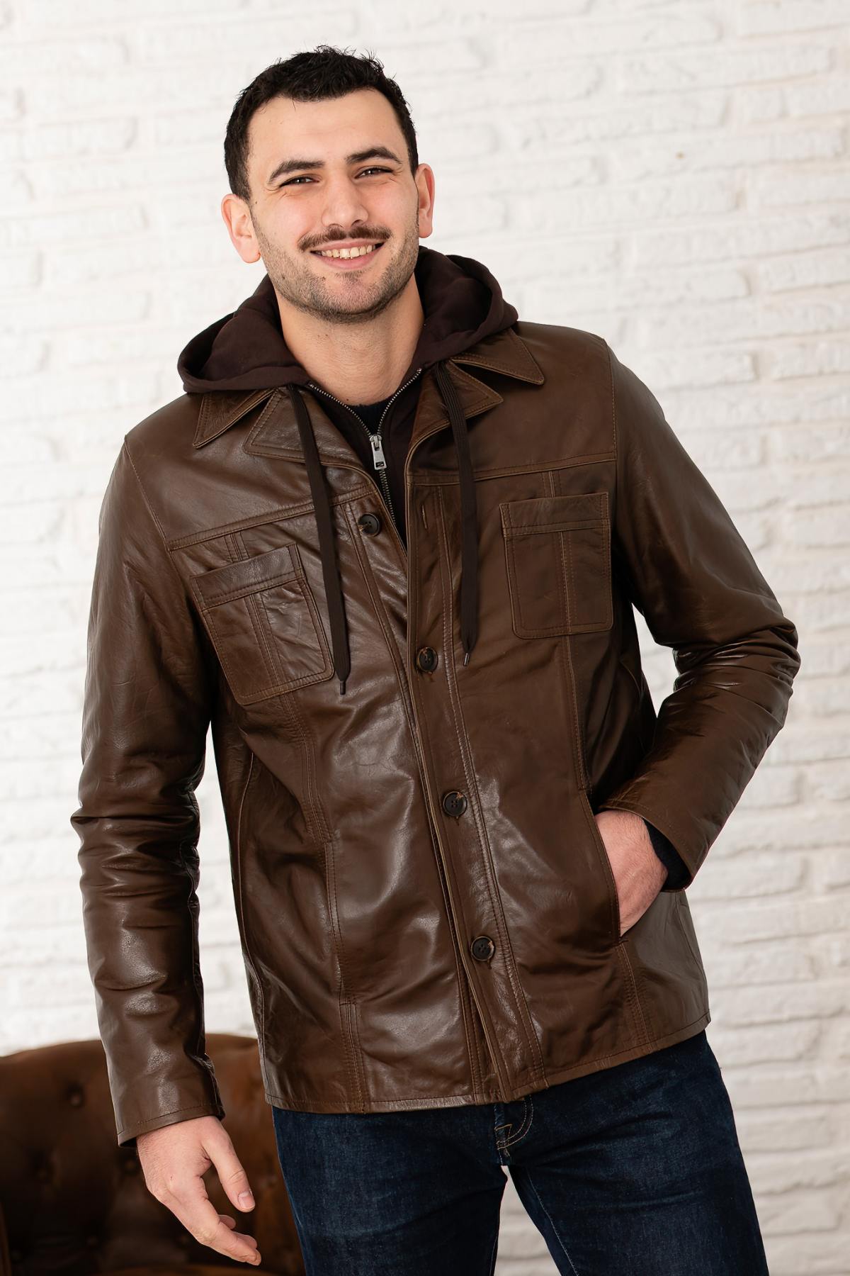 Blouson Homme Serge Pariente TAGGART HOOD BUFFLE MOCCA — vue 2