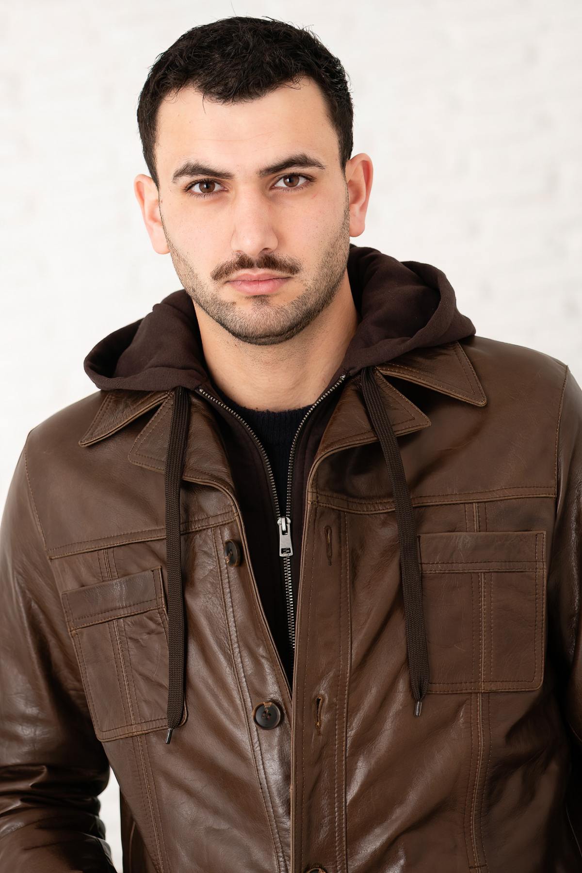 Blouson Homme Serge Pariente TAGGART HOOD BUFFLE MOCCA — vue 9