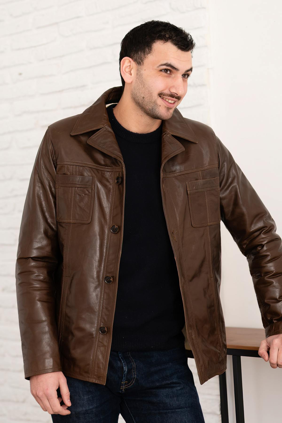 Blouson Homme Serge Pariente TAGGART HOOD BUFFLE MOCCA — vue 4