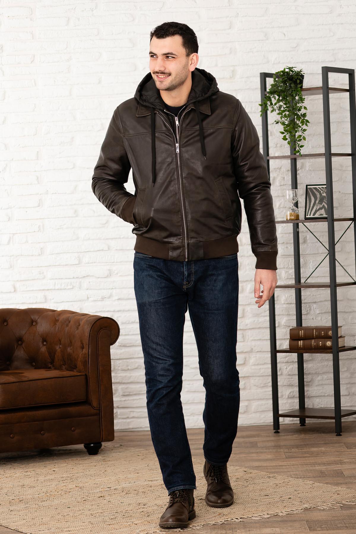 Chaqueta Hombre Serge Pariente AMOS HOOD USED GREEN — vista 4