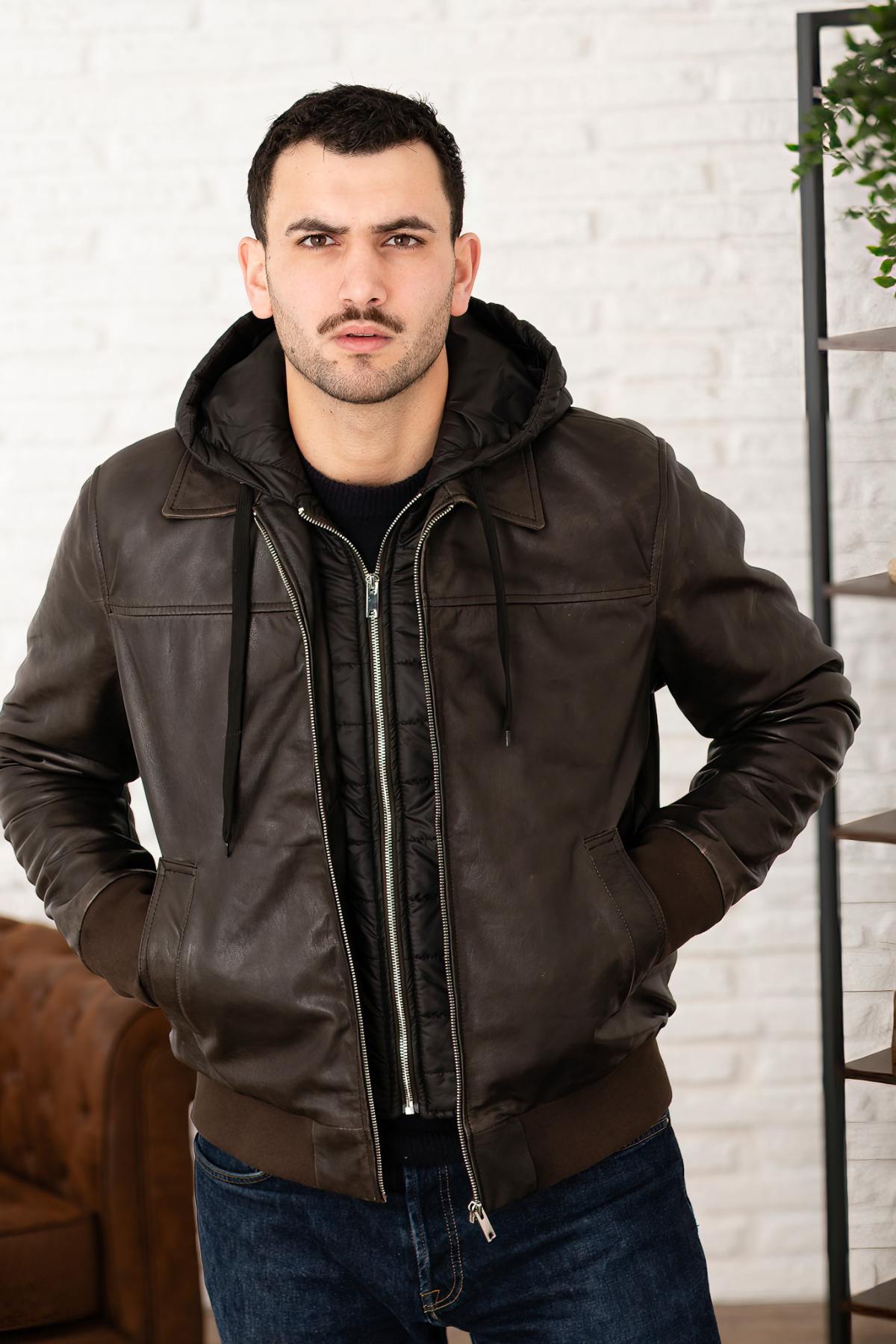 Chaqueta Hombre Serge Pariente AMOS HOOD USED GREEN — vista 1