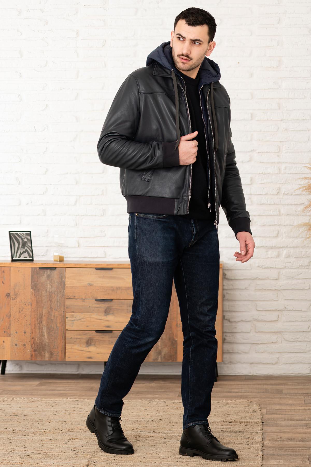 Chaqueta Hombre Serge Pariente AMOS HOOD NAVY — vista 2