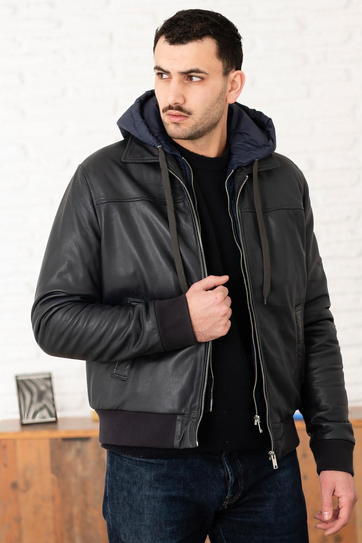 Chaqueta Hombre Serge Pariente AMOS HOOD NAVY — vista 7