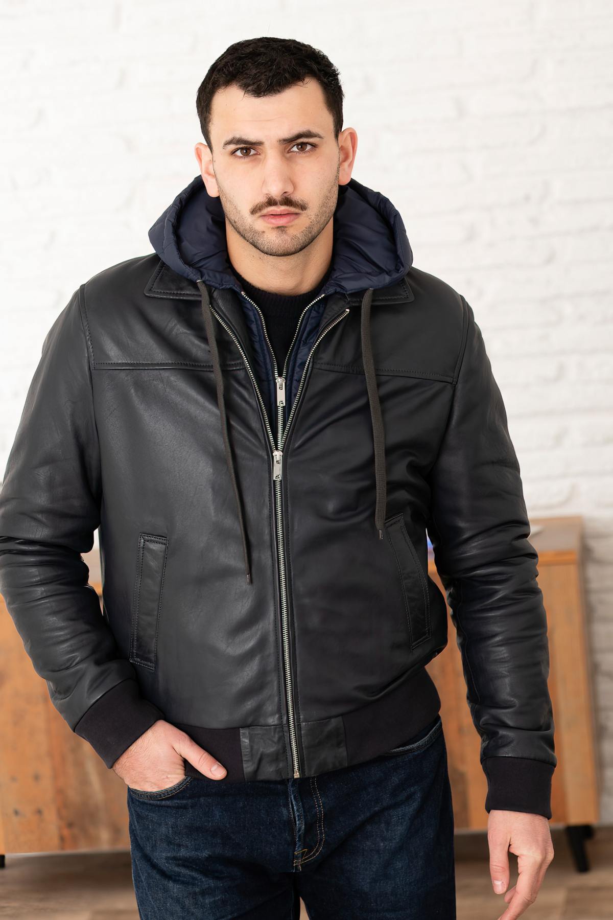 Chaqueta Hombre Serge Pariente AMOS HOOD NAVY — vista 1