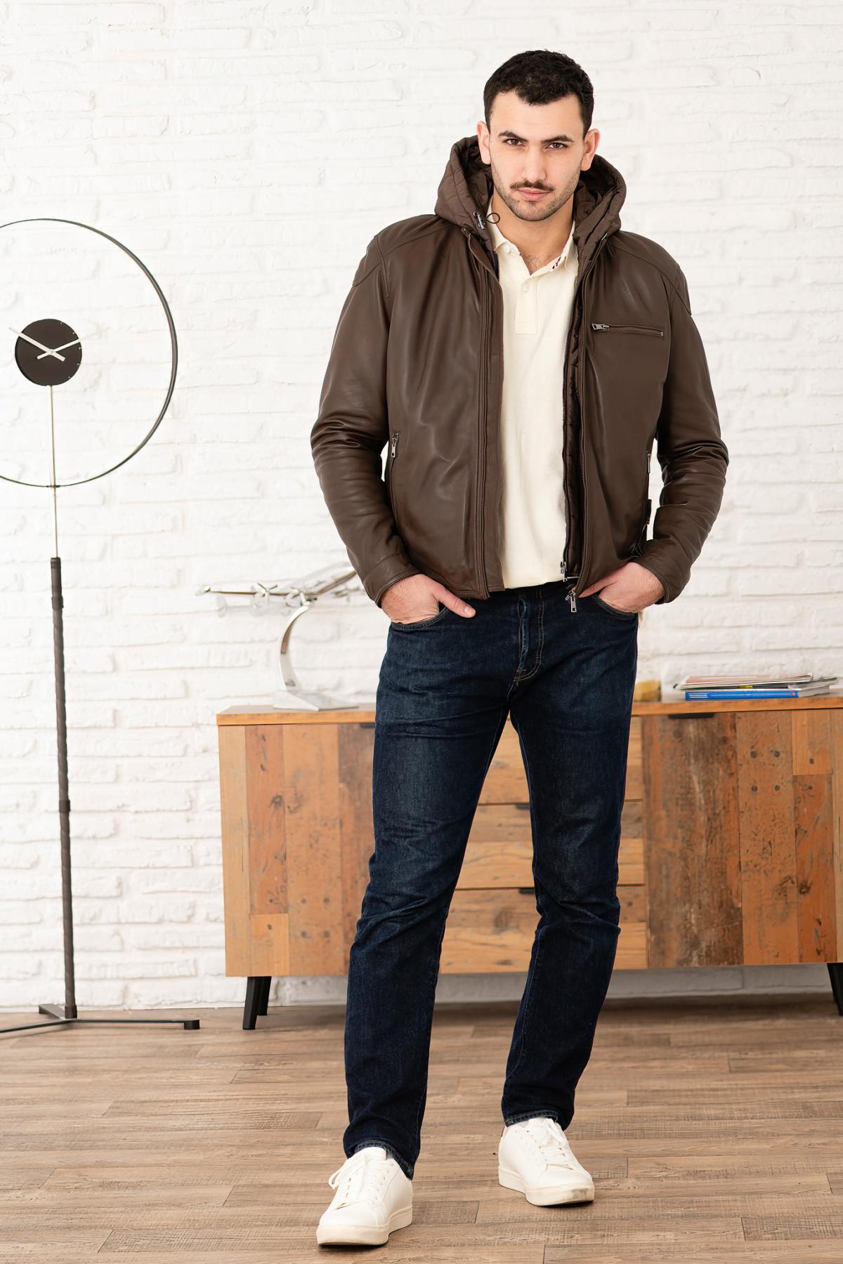 Herren Jacke Serge Pariente CHIC HOOD TEAK — Ansicht 8