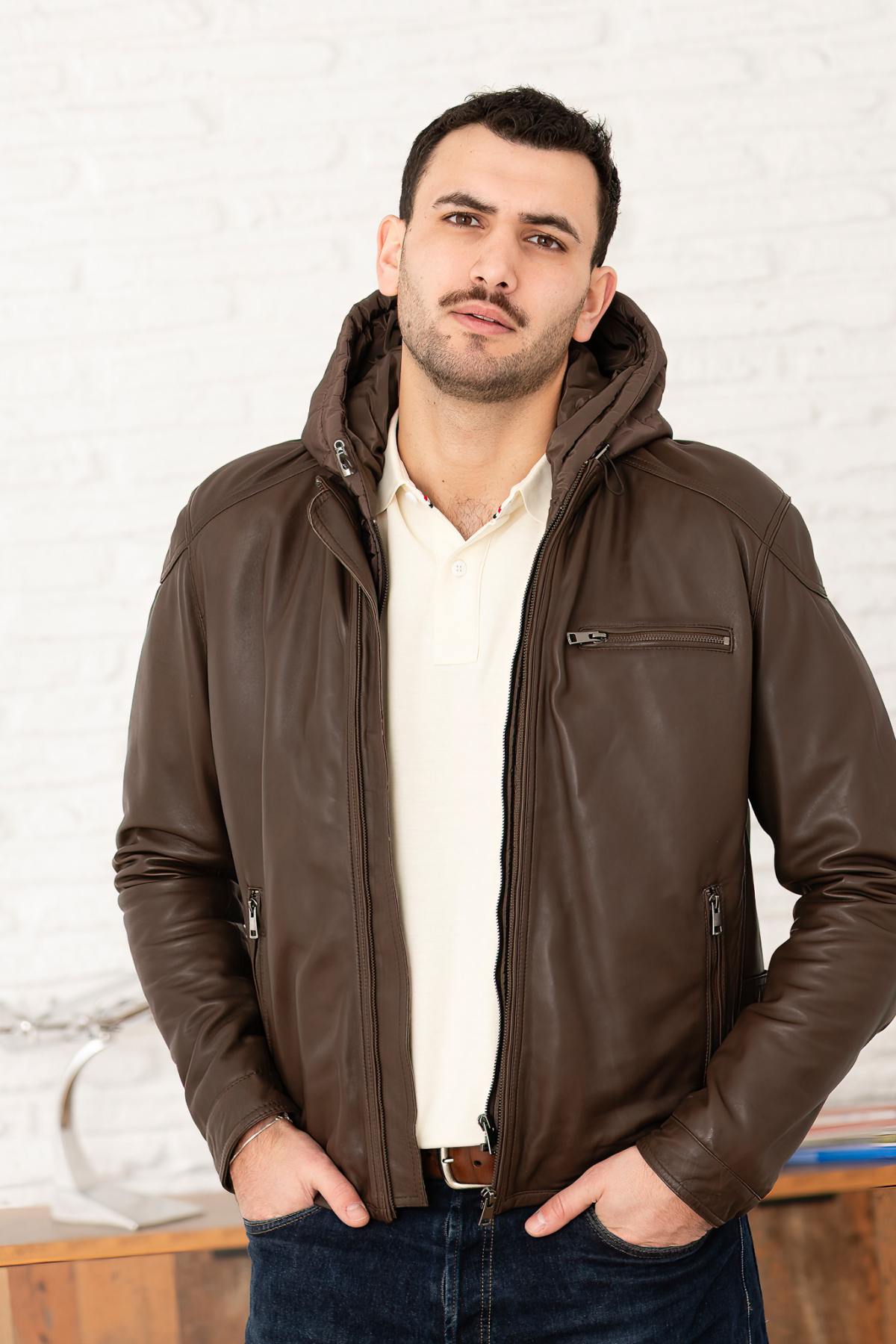 Herren Jacke Serge Pariente CHIC HOOD TEAK — Ansicht 7