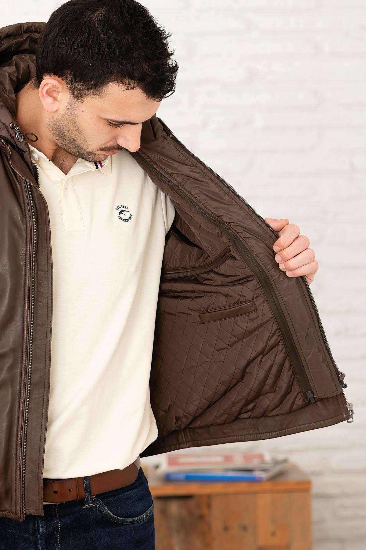 Herren Jacke Serge Pariente CHIC HOOD TEAK — Ansicht 9