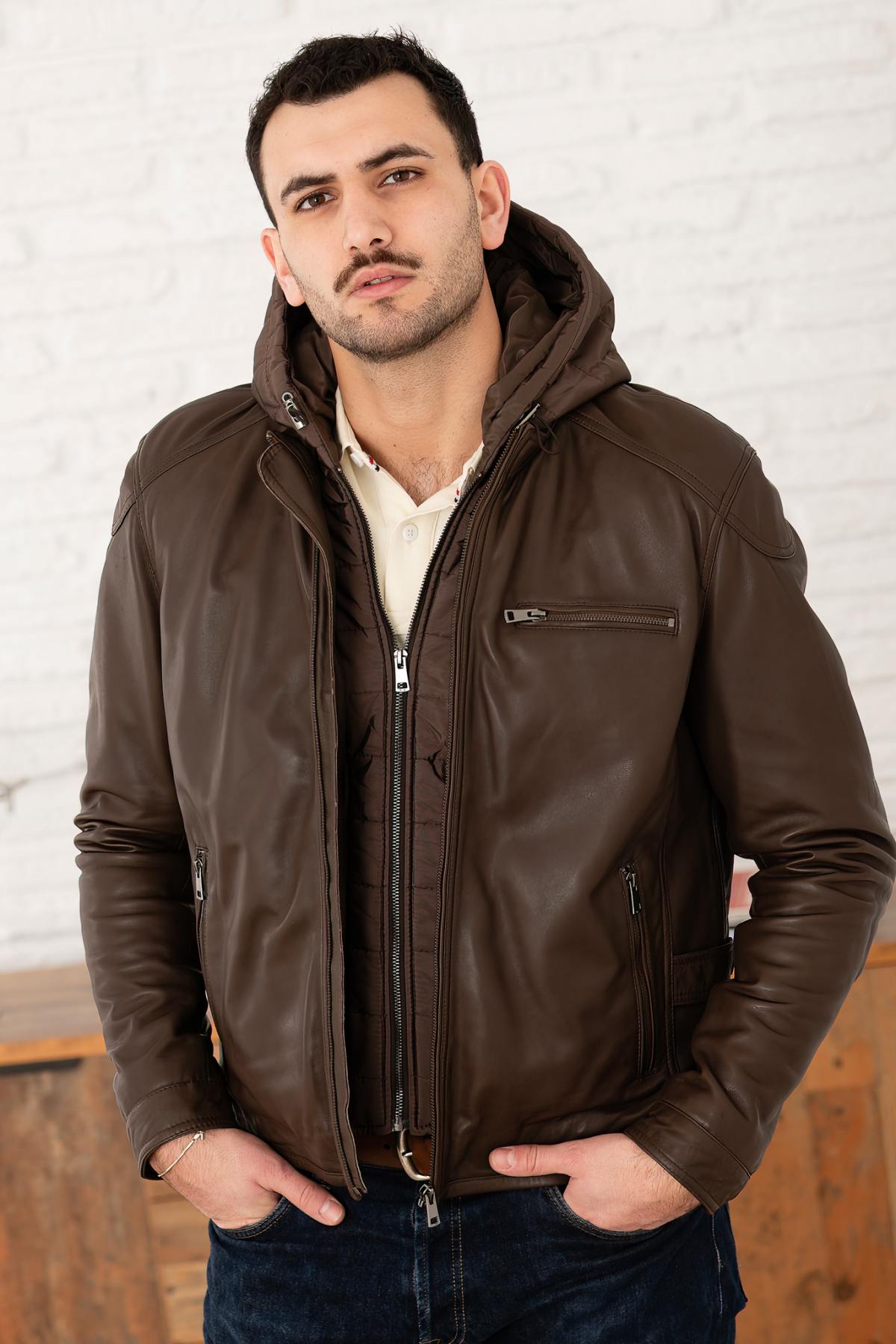 Herren Jacke Serge Pariente CHIC HOOD TEAK — Ansicht 2