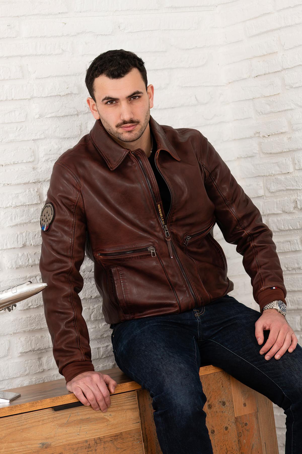 Blouson Homme Patrouille De France FIREFLY EARTH COGNAC — vue 3