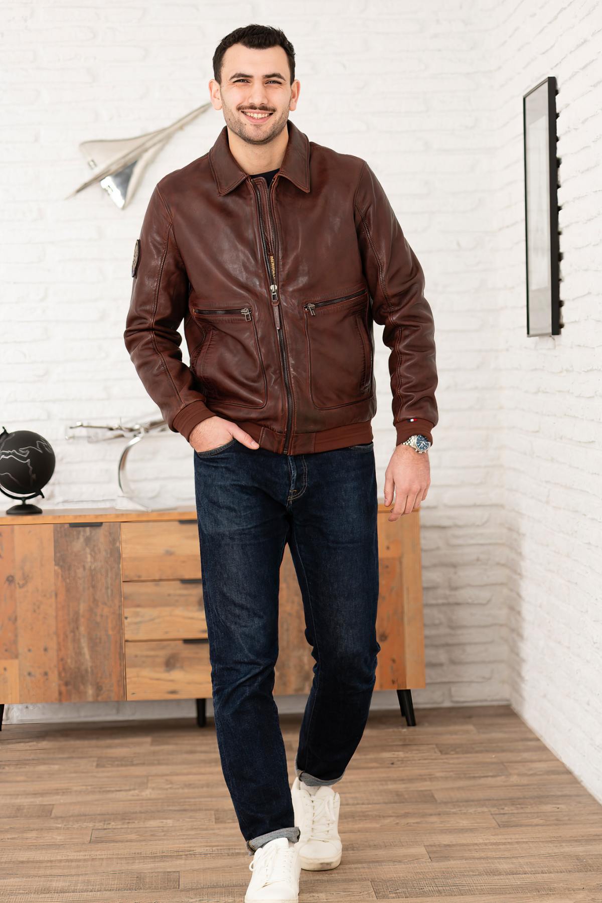 Blouson Homme Patrouille De France FIREFLY EARTH COGNAC — vue 7