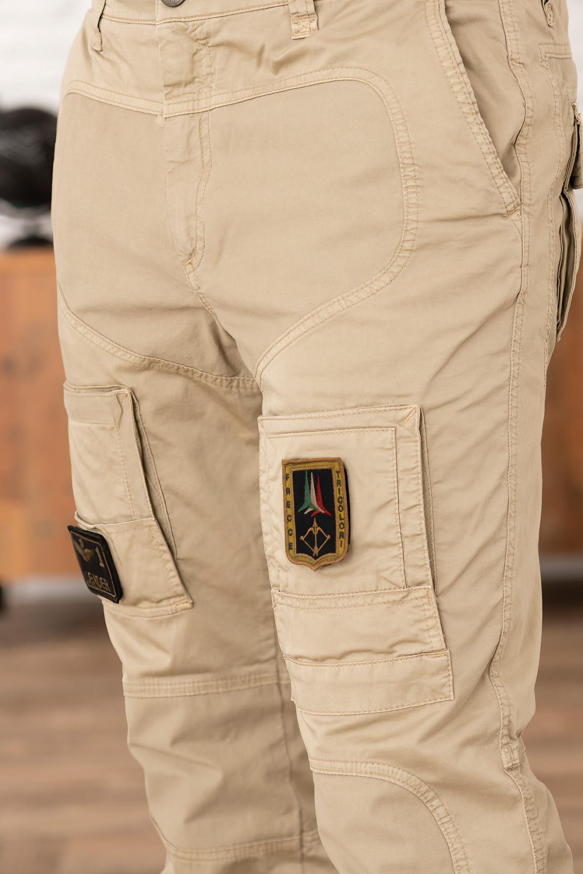 Pantaloni Uomo Aeronautica Militare PA1387CT1493 57590 DUNE BEIGE WASHED — vista 5