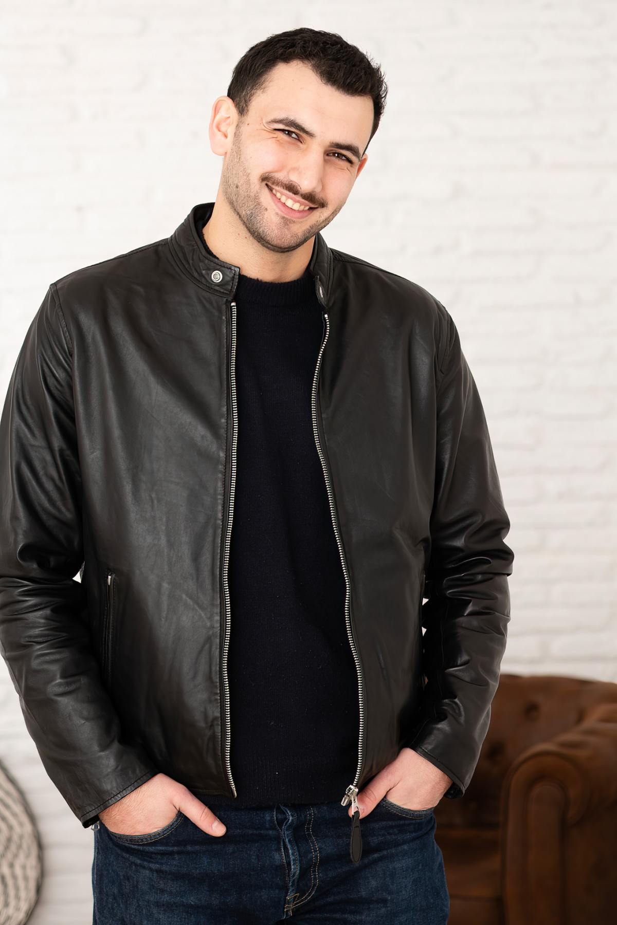 Chaqueta Hombre Schott LCMOTORLAMB BLACK — vista 1