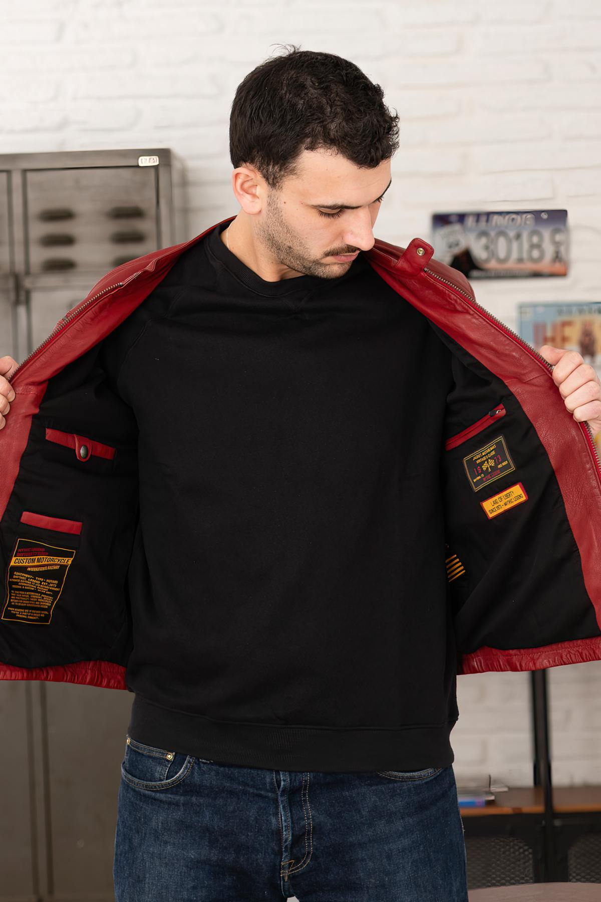 Blouson Homme Daytona GAFINO LAMB VITA RED CHILI — vue 7