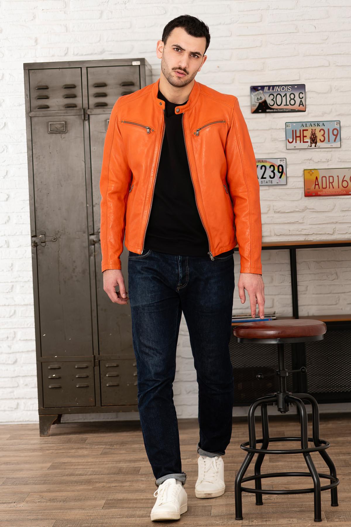 Blouson Homme Daytona GAFINO LAMB VITA ORANGE — vue 7
