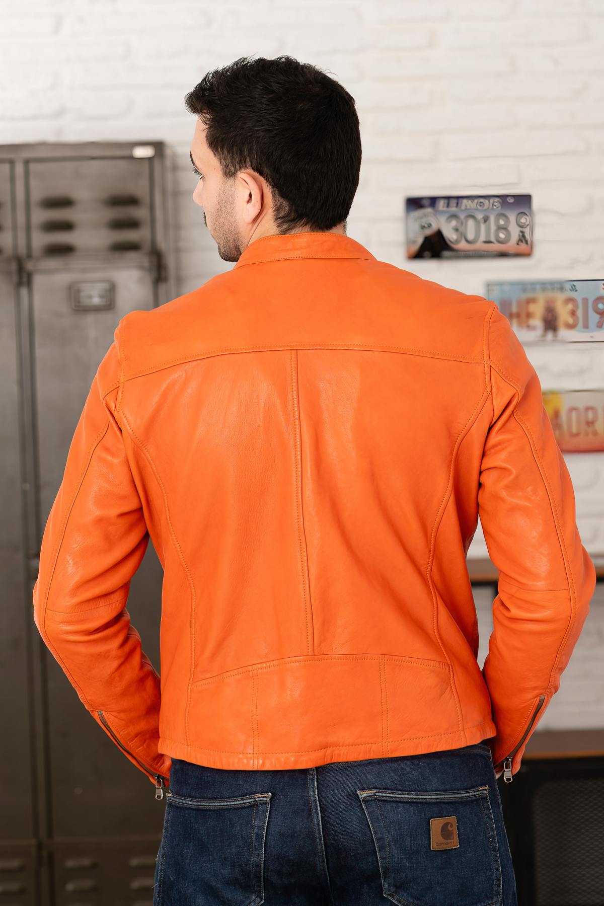Blouson Homme Daytona GAFINO LAMB VITA ORANGE — vue 5